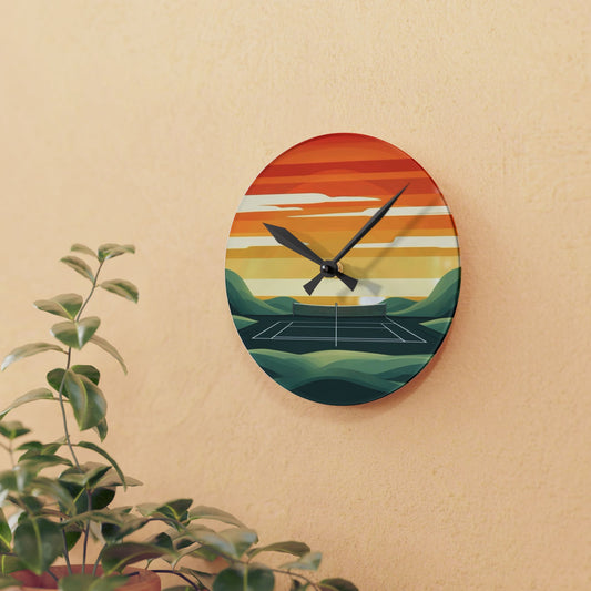 Acrylic clock-Tennis Sunset Wall Clock